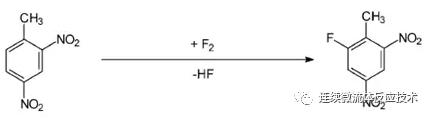 元素氟直接對1-甲基-1,4-二硝基苯的氟化反應(yīng)