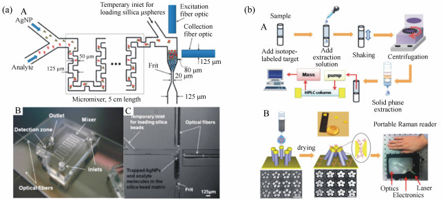 光流控SERS微系統示意圖