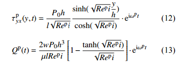 壓力梯度驅動作用下切應力和流率的分布規律
