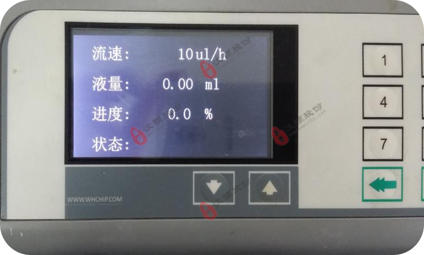 單通道微量注射泵使用工作運行界面顯示 單通道微量注射泵使用工作運行界面顯示
