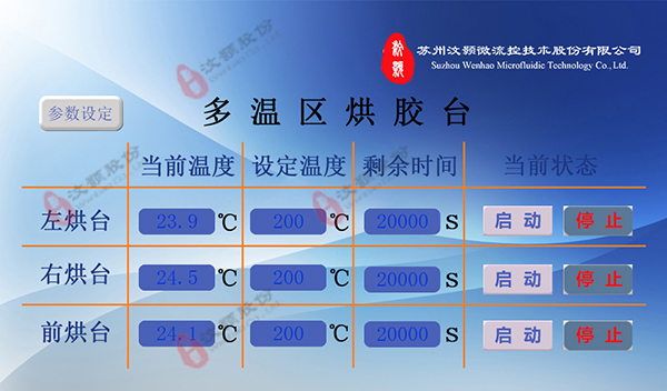 多溫區(qū)烘膠臺/熱板系統(tǒng)設置示意圖 多溫區(qū)烘膠臺/熱板系統(tǒng)設置示意圖