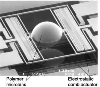 圖4.用于聚焦和掃描的聚合物微透鏡 圖4.用于聚焦和掃描的聚合物微透鏡